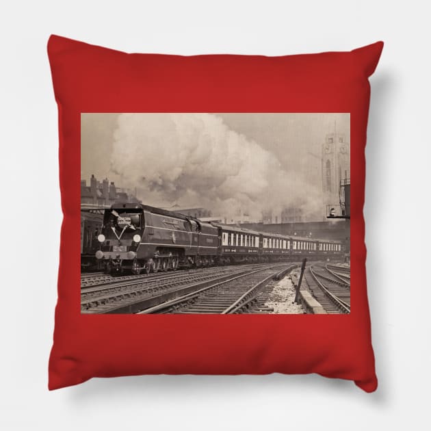 The Golden Age of Steam, April 1946 Pillow by RedHillDigital