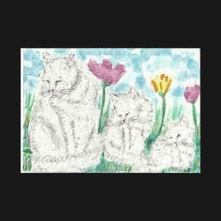 Cat family  bath time  art T-Shirt