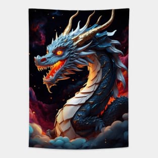 Chinese Dragon Gliding In Space Tapestry