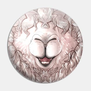 White Alpaca Mask Pin