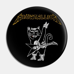 Meowtallica bandshirt cartoon Pin