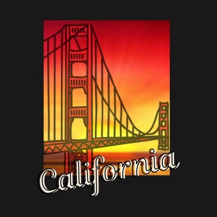 California sunset at golden gate bridge | San Francisco T-Shirt