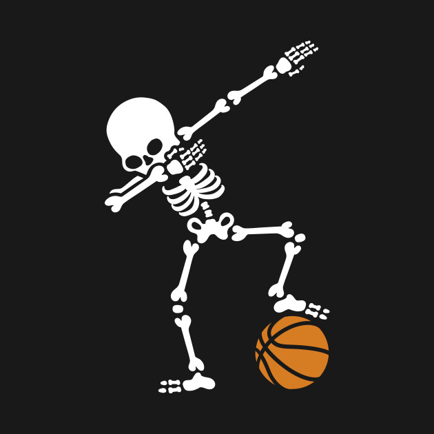 Dab dabbing skeleton football basketball - Basketball - T-Shirt | TeePublic