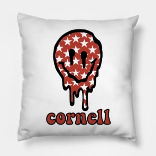 cornell drippy smiley Pillow