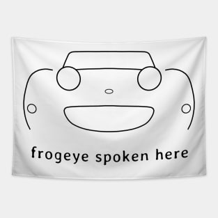 Austin Healey Sprite 1960s British classic car "frogeye spoken here" black Tapestry