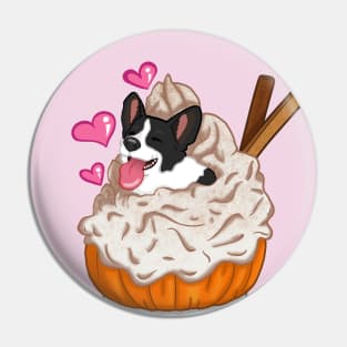 Pumpkin Spice Corgi Latte - Cardigan Pin