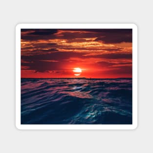 Blue Ocean Sunset Magnet