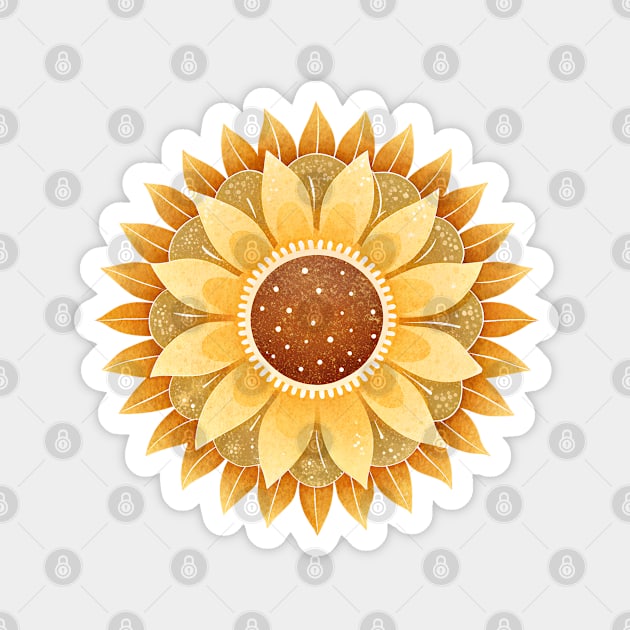 Boho Sunflower Blossom Magnet by craftydesigns