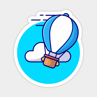 Hot Air Balloon Cartoon Vector Icon Illustration (2) Magnet