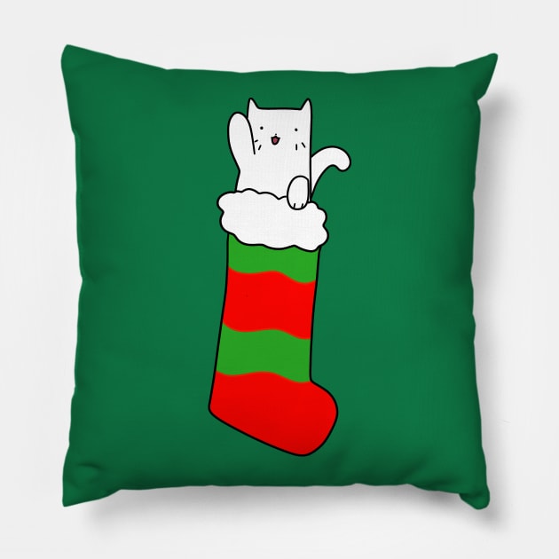 Striped Stocking Kitty Pillow by saradaboru