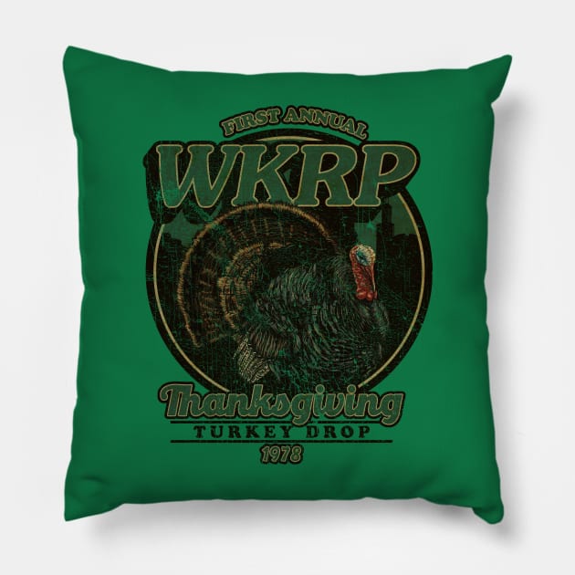 WKRP THANKSGIVING 1978 Retro Pillow by jandamuda99