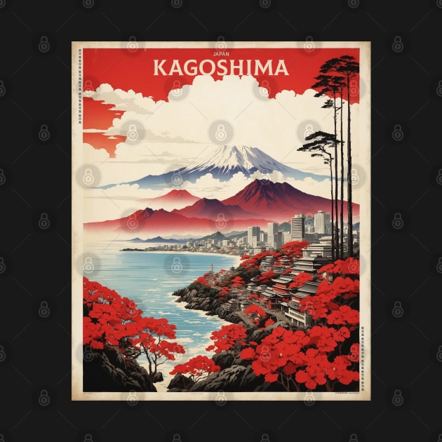 Kagoshima Japan Travel Vintage Tourism Poster by TravelersGems