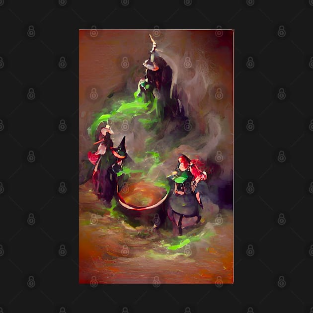 WITCHES BREWING UP A LOTION FOR HALLOWEEN I by sailorsam1805