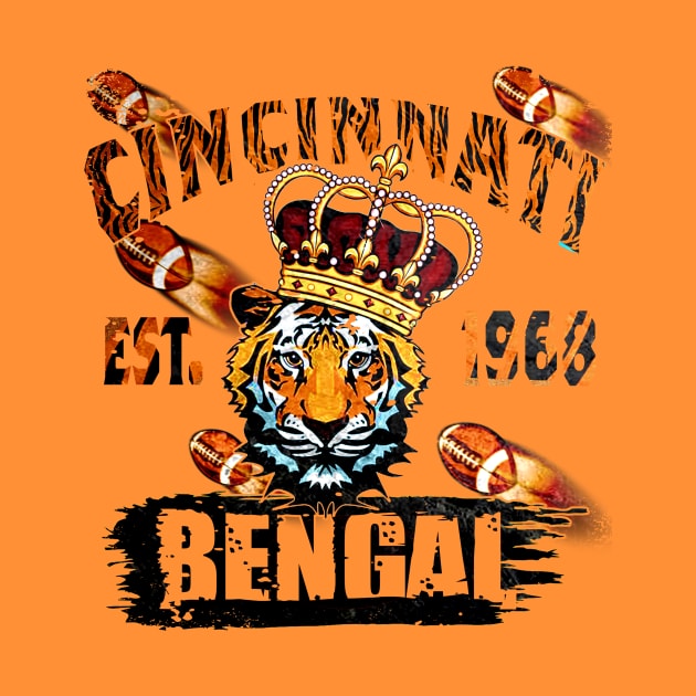 cincinnati bengal football ohio est 1968 retro vintage look by nowsadmahi