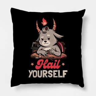 Hail Yourself - Cute Evil Creepy Baphomet Gift Pillow