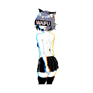 Kawaii Aesthetic Retro Anime Girl Waifu Nekomimi T-Shirt