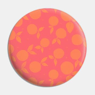 Tangerine pattern - coral and yellow Pin