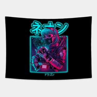 Neon Dragon Tapestry