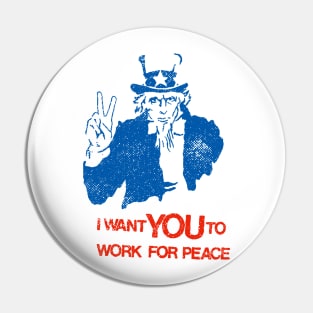 Vintage Uncle Sam Peace Sign Pin