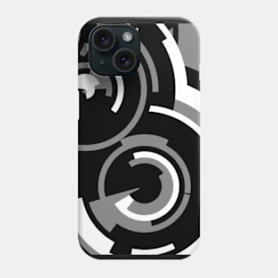 Arcs of Time and Space in Black, White and Gray Phone Case
