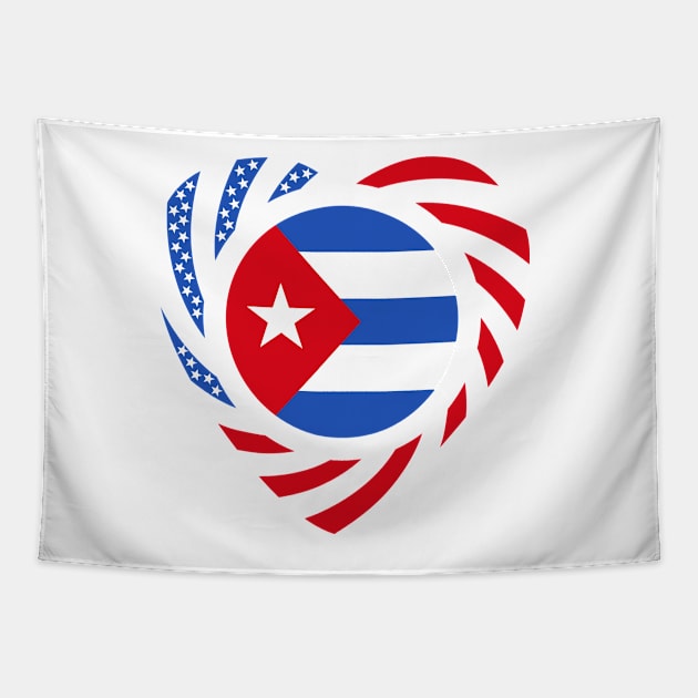 Cuban American Multinational Patriot Flag (Heart) Tapestry by Village Values