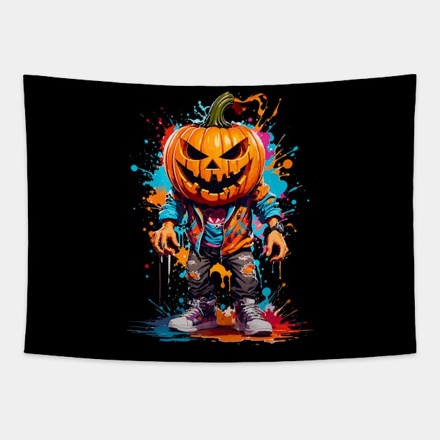 Scary Pumpkin Punk Tapestry by Ratherkool