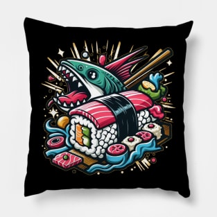 Sushi Shark! Funny Sushi Lover Pillow