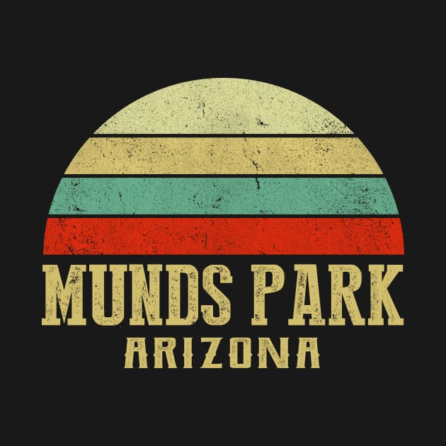 Munds Park Arizona Vintage Retro Sunset by Curry G