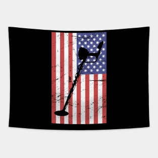 Metal Detector & United States Flag Tapestry