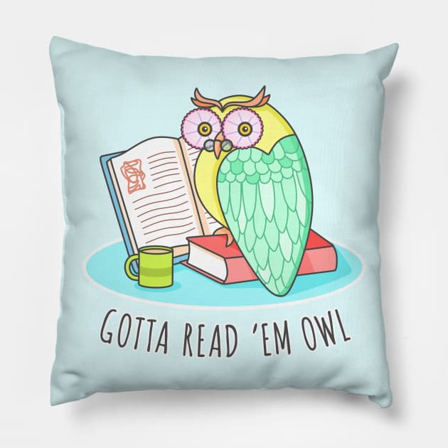 Reading Owl Pillow by sombrasblancas