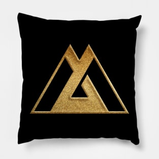 Toyama Prefecture Symbol in Gold Faux Pillow