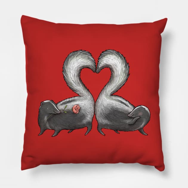 Skunk Love Pillow by Sophie Corrigan