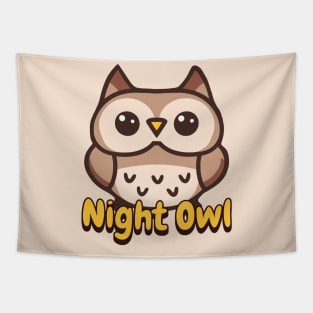 I'm a Night Owl! Cute owl Cartoon Tapestry