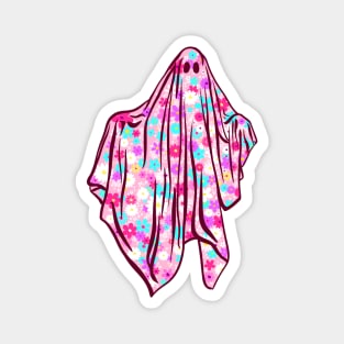 Groovy Retro Floral Ghost Magnet