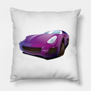 Fast Purple Sports car Pillow