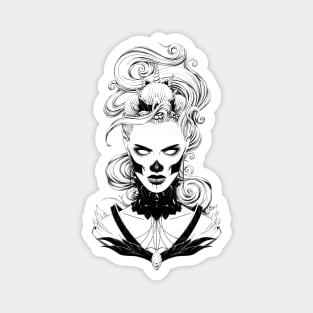 Dead Sea - Skull Mermaid Portrait Magnet