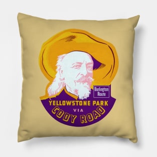 1935 Yellowstone Park via Cody Road Pillow