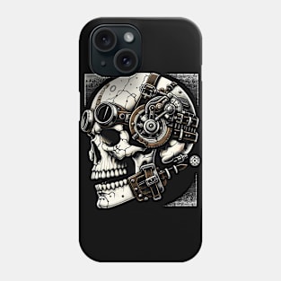 Steampunk Skull T-Shirt - Mechanical Skull Gear Art Phone Case