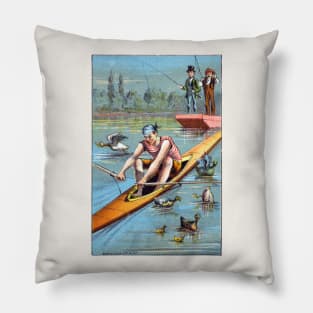 1885 Absent Minded Sculler Pillow