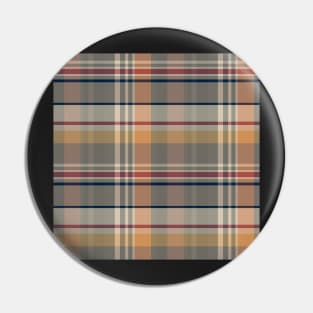 Autumn Aesthetic Iona 1 Hand Drawn Textured Plaid Pattern Pin