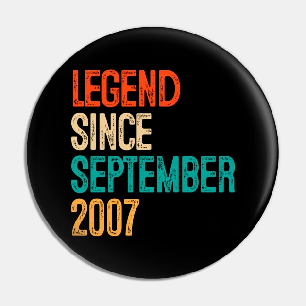 12th Birthday Legend Since September 2007 Gift 12 Year Old Pin by rhondamoller87