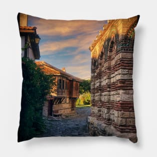 Gorgeous Bulgarian Street Scene Pillow