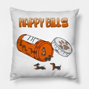 Happy Pills Dachshund, Dachshund Mom, Miniature Dachshund Dog Owner, Dog Lover Pillow