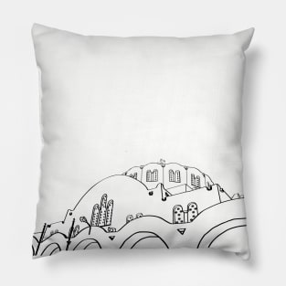 Santorini gallery silhouette Pillow