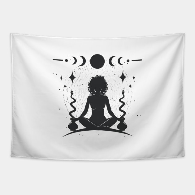 Meditation Goddess Tapestry by studioaartanddesign