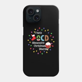 Obsessive Christmas Disorder (Round) [White Text] Phone Case