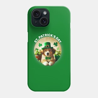 St Patricks Day Cute dog 2 Phone Case