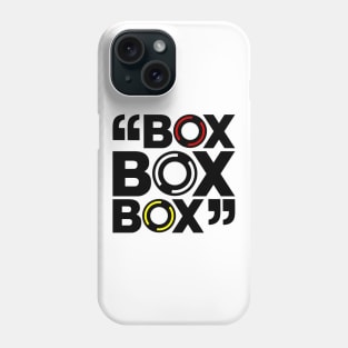 "Box Box Box" Formula 1 Tyre Compound Design Phone Case