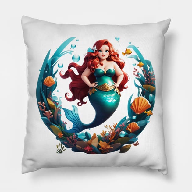 Plus Size Cute Mermaid Circle Pillow by MGRCLimon