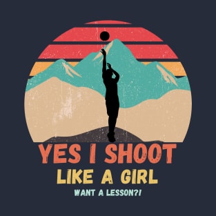 Shoot like a girl Basketball T-Shirt